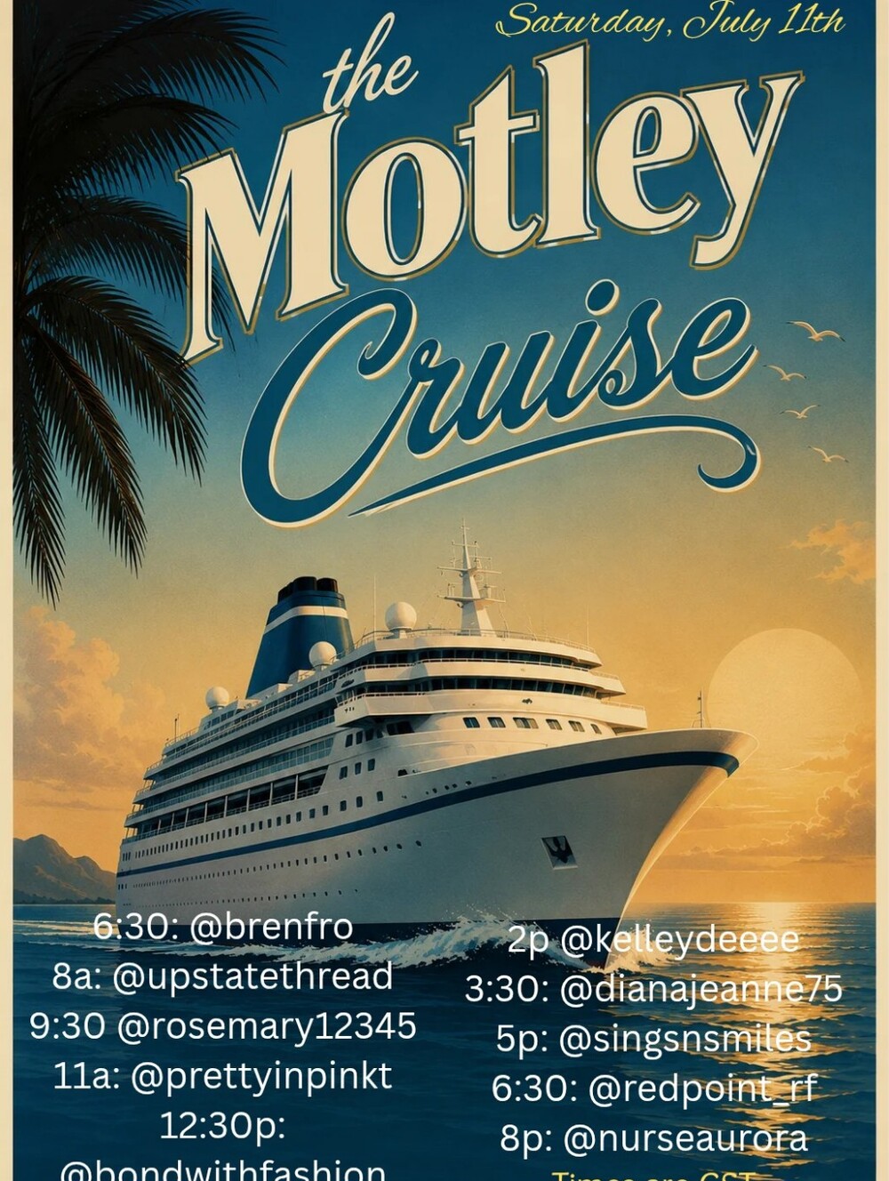 The Motley Cruise July 11th- YACHT ROCKIN' - Smooth Seas Edition - Picture 1 of 11